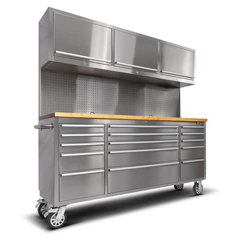 72 tool box with stainless steel top|72 inch workbench with drawers.